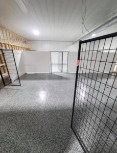 Resin floor coating in an industrial service environment