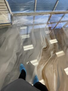 Cured industrial epoxy floor coating