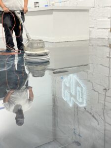 Decorative commercial epoxy floor finish