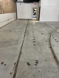 Epoxy coating applied over a concrete slab