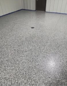 Flake epoxy floor finish