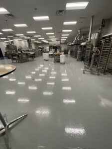 Industrial epoxy floor over a prepared concrete slab